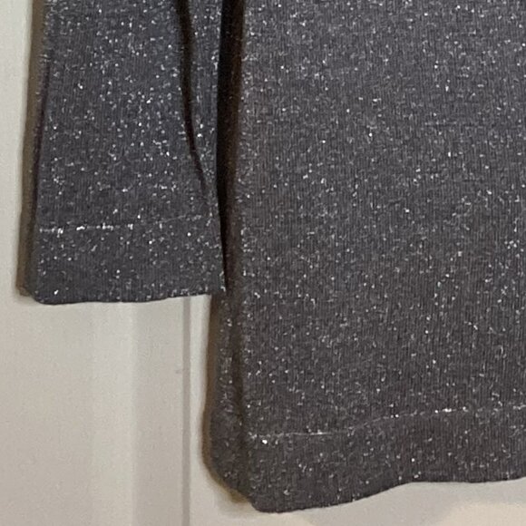 Edit By Jeanne Beker Women's Silver Sparkly Shiny Top Long Sleeves Size M - Picture 6 of 8